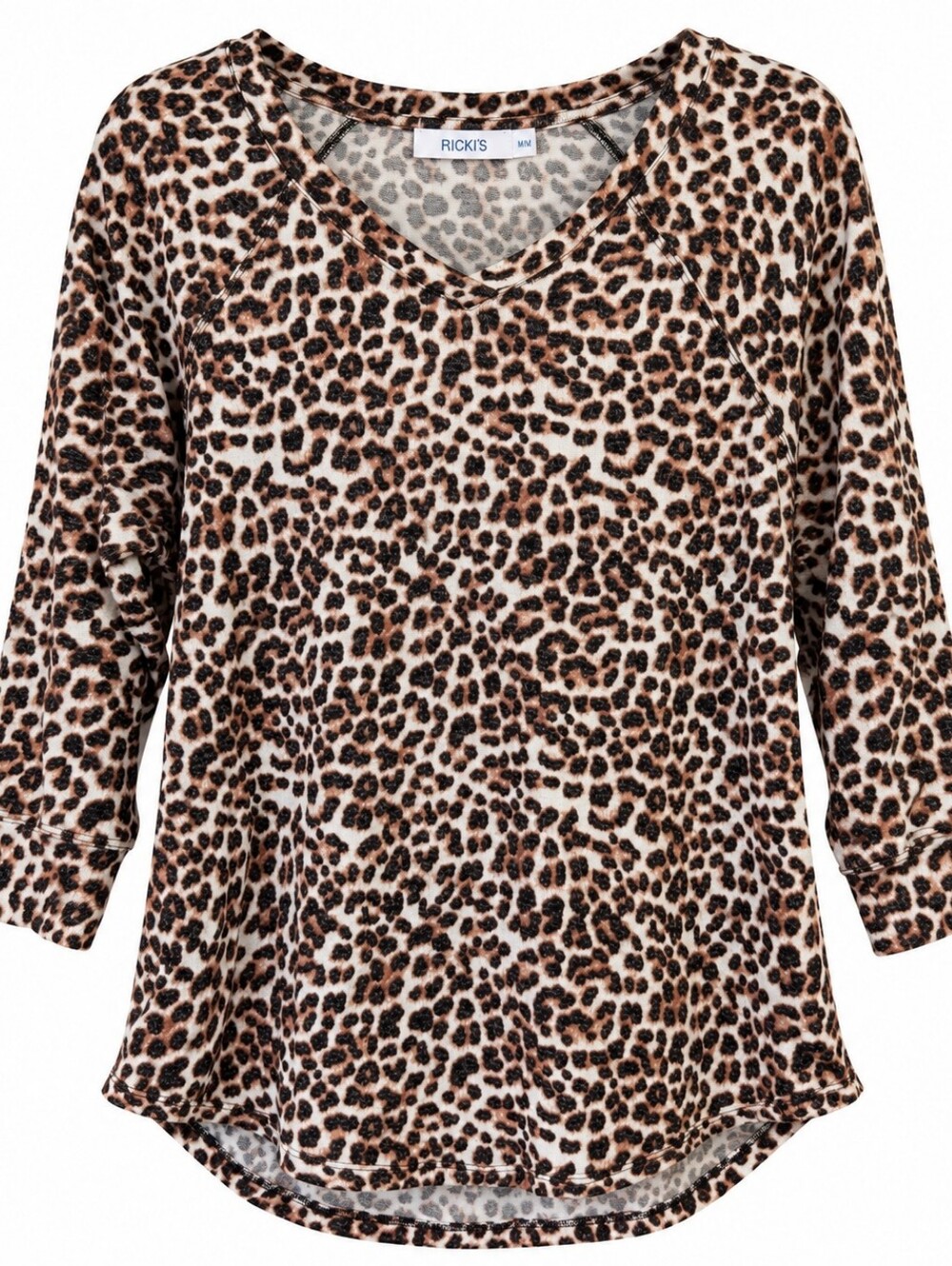 Ricki's Leopard Print V-Neck Long Sleeve Top